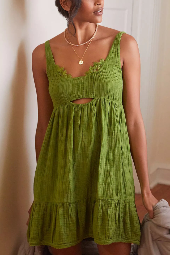 Anthropology Tiered Gauze Mini Dress