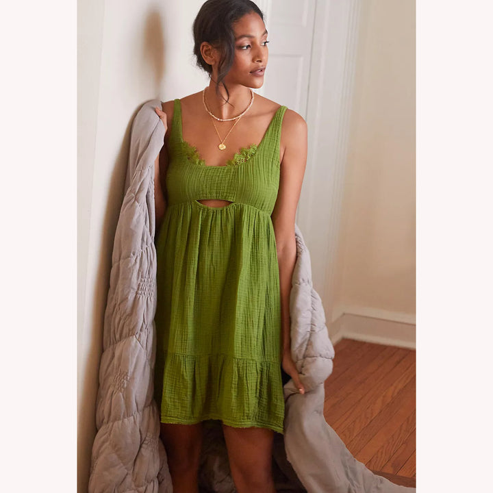 Anthropology Tiered Gauze Mini Dress