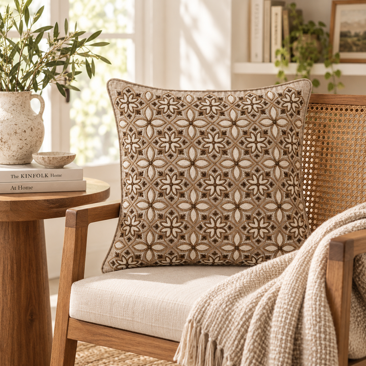 1 PCS Beaded Embroidered Cushion Cover
