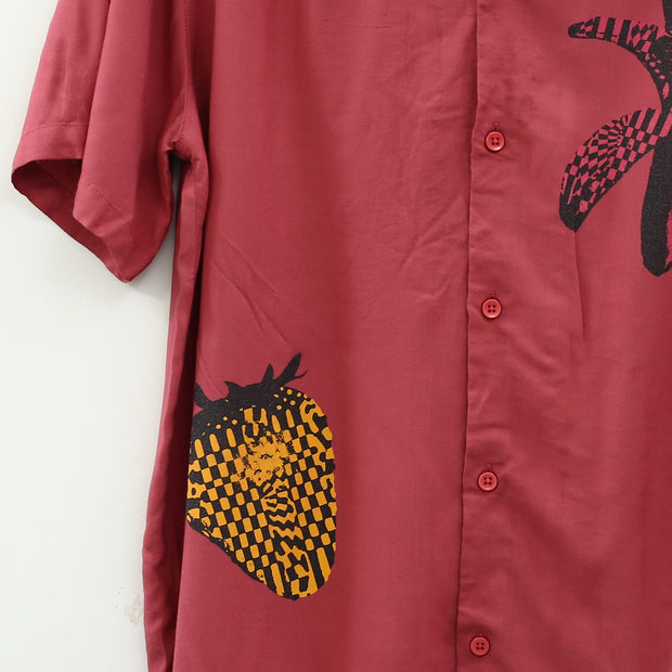 Urban Outfitters UO Buttondown Pop Art Graphic Camp Collar Shirt Men's