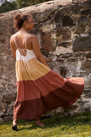 Anthropologie The Raya Colorblock Long Slip Maxi Dress