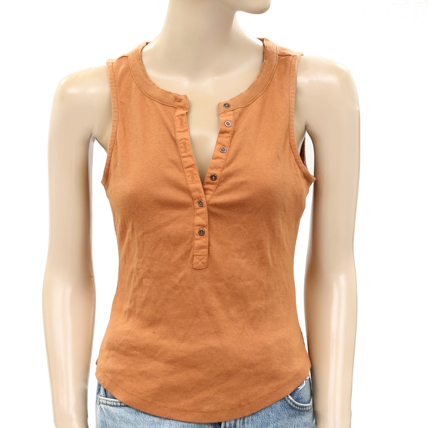 Pilcro Anthropologie Ribbed Henley Tee Tank Top