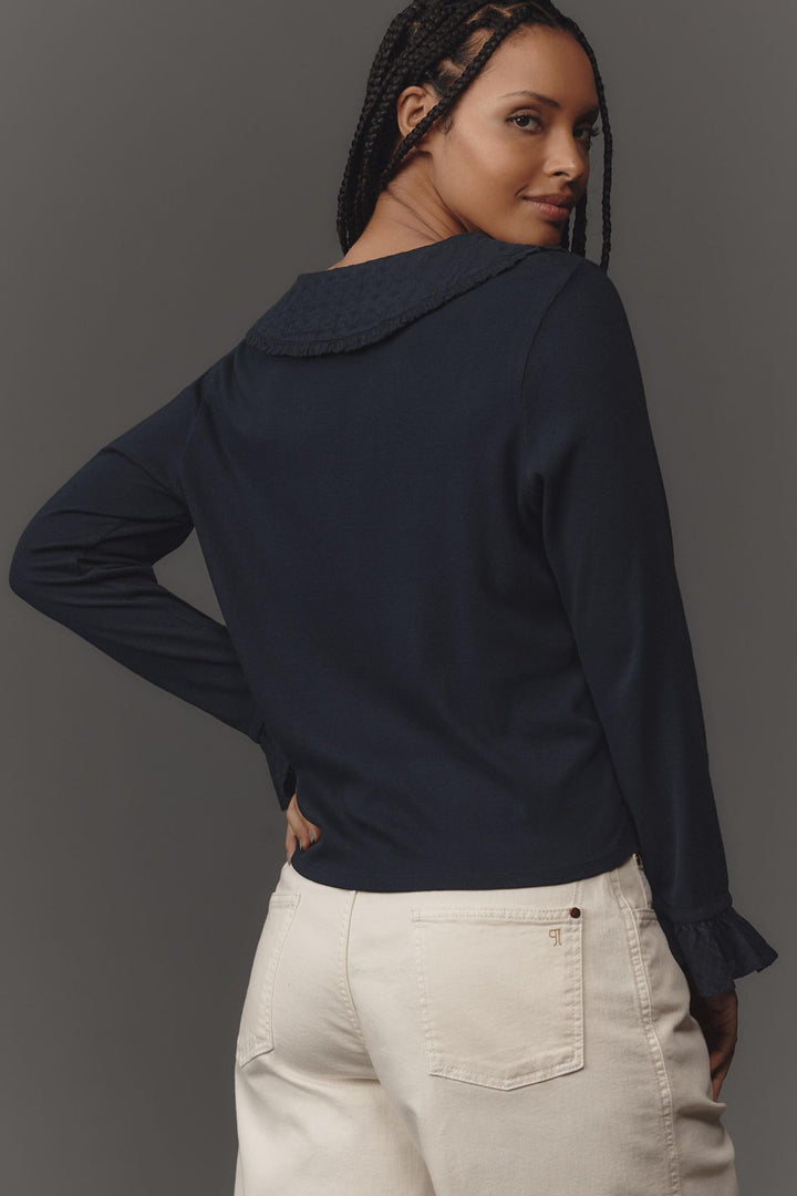 By Anthropologi Pilcro The Keira Collared Button-Front Blouse Top