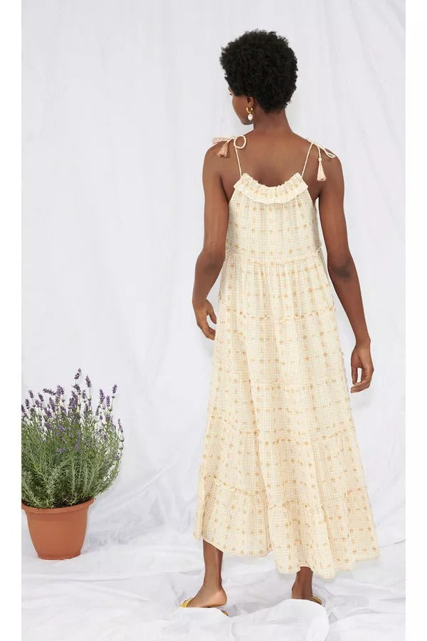 Saylor Anthropologie Bennett Daisy Dobby Maxi Midi Dress