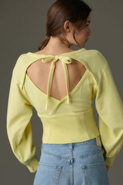 Pilcro Anthropologie Long-Sleeve Cropped Sweatshirt Blouse Top
