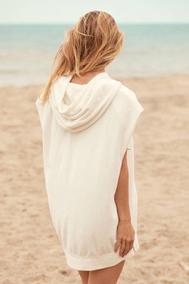 By Anthropologie Sleeveless Terry Hooded Pullover Top