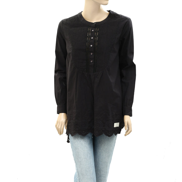 Odd Molly Anthropologie Lace Eyelet Embroidered Tunic Top