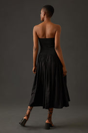 Love The Label Anthropologie Corseted Strapless Midi Dress