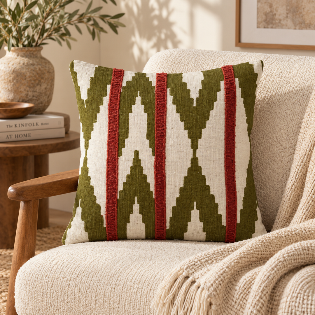 1 PCS Geometric Embroidered Cushion Cover