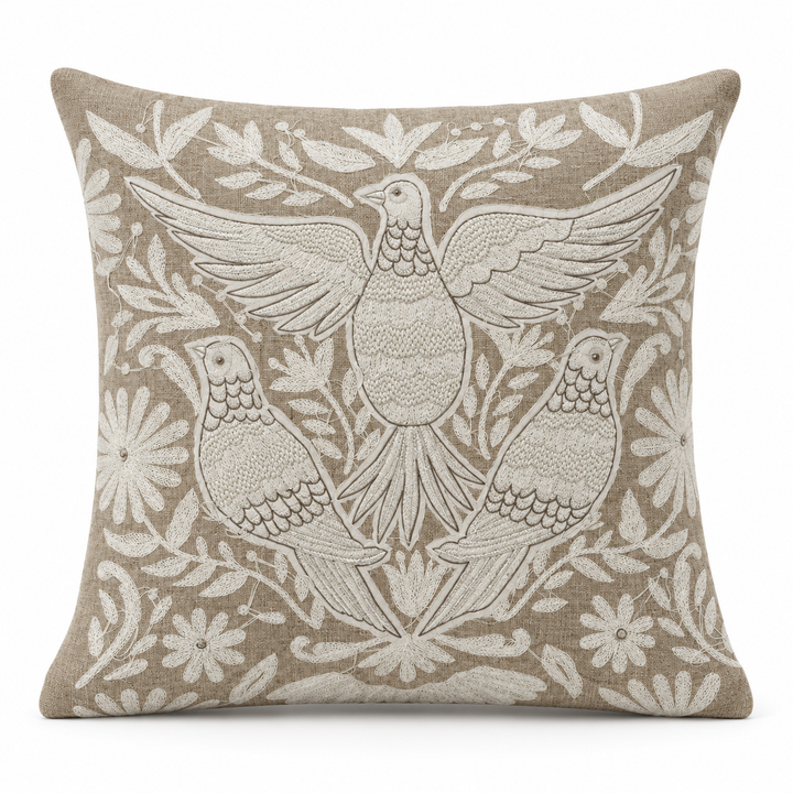 1 PCS Folk Bird Embroidered Cushion Cover