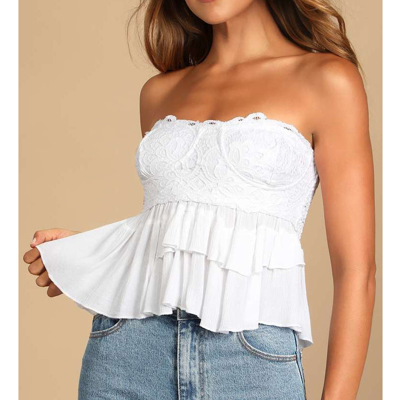 Intimately Free People Adella Corset Cami Tube Blouse Top