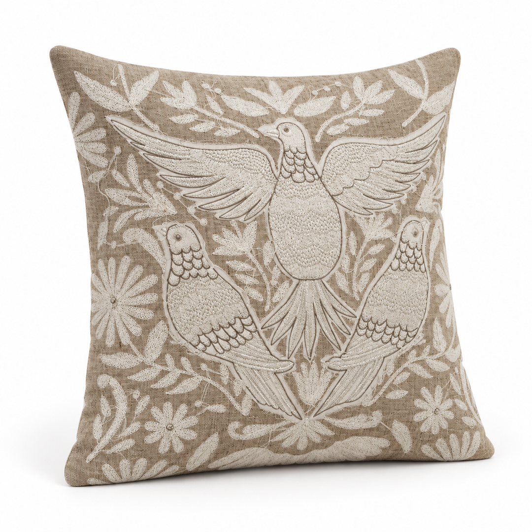 1 PCS Folk Bird Embroidered Cushion Cover