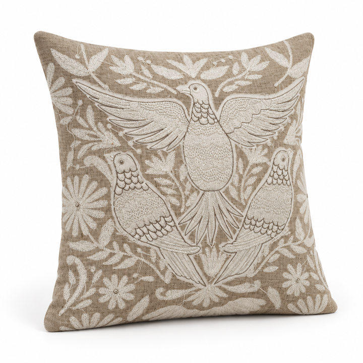 1 PCS Folk Bird Embroidered Cushion Cover