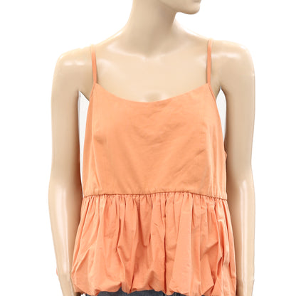 Maeve Anthropologie Ruffled Bubble-Hem Cropped Cami Tank Top