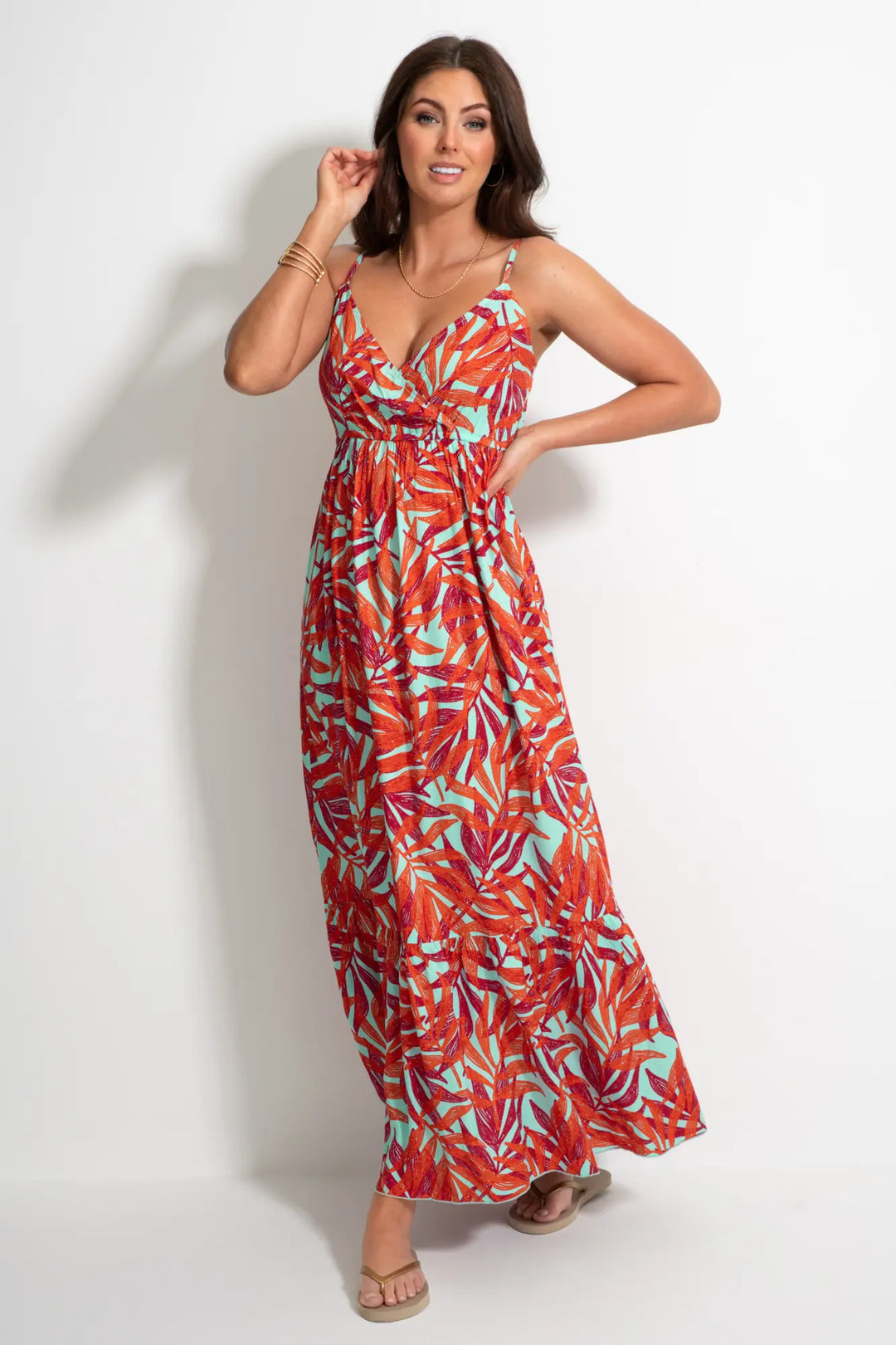 Pour Moi Strappy Tiered Hem Maxi Dress