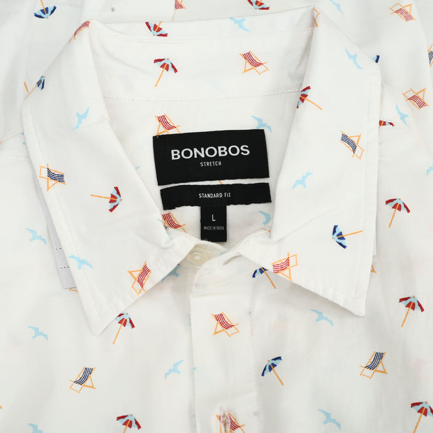 BONOBOS 弹力标准版型印花纽扣男式衬衫