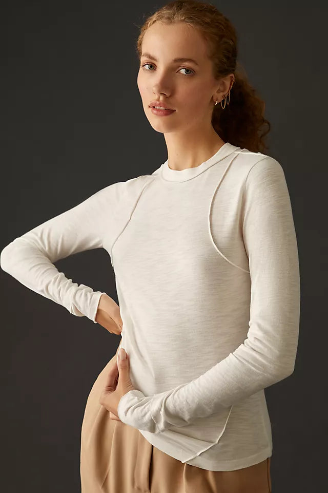 Anthropologie Pilcro Reconstructed Racer Tee Tunic Top