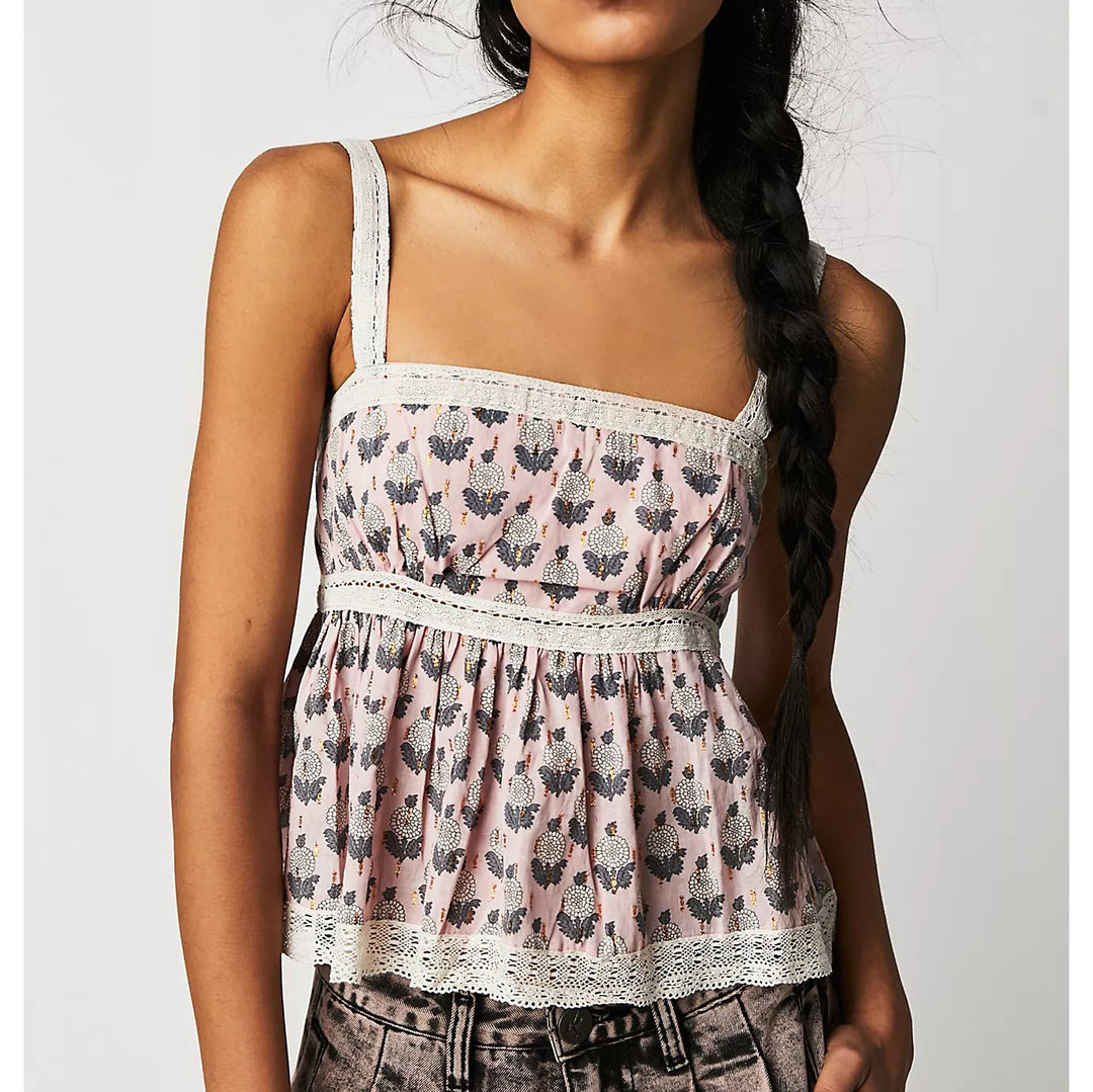 Free People Blossom Babydoll Tank Blouse Top