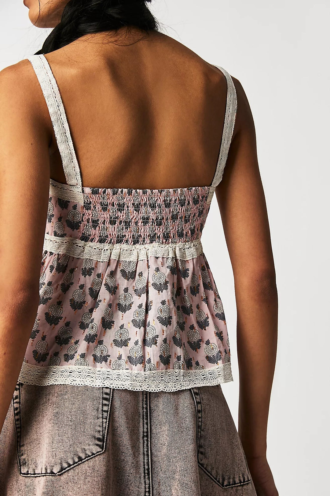 Free People Blossom Babydoll Tank Blouse Top