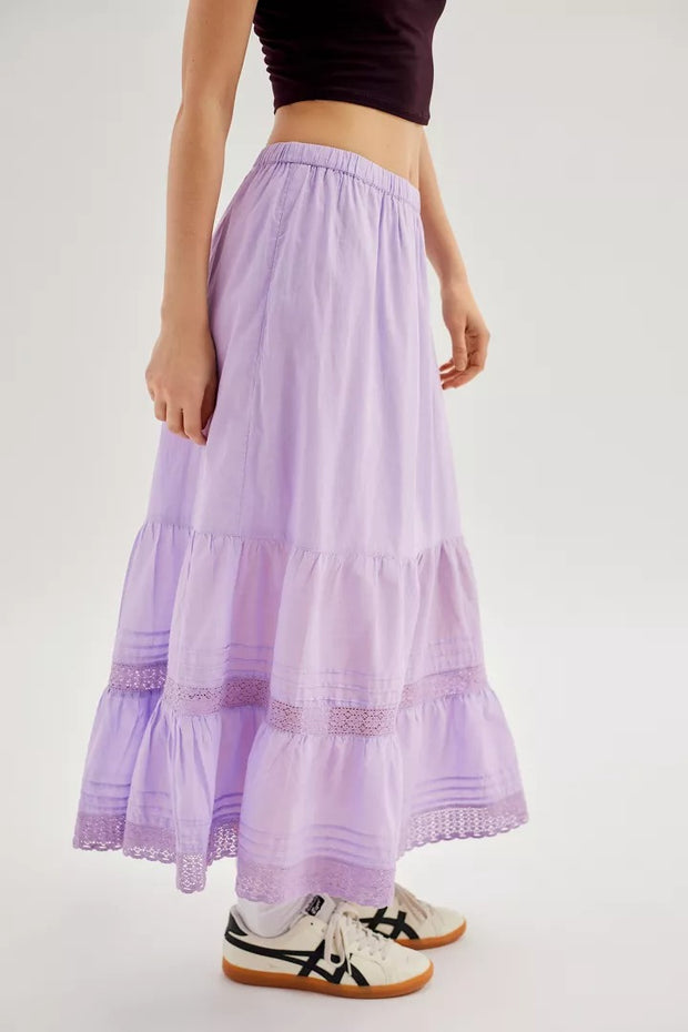 Urban Outfitters UO Emelie Tiered Gauzy Midi Skirt