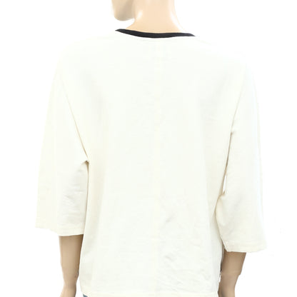 Urban Outfitters UO Solid Cotton Ivory Blouse Top