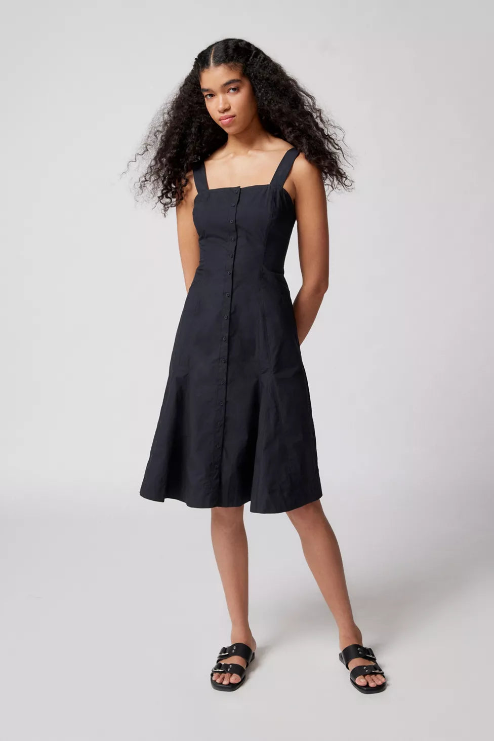 BDG Urban Outfitters Teega Button Midi Dress