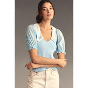 By Anthropologie Short-Sleeve Collared Top