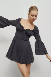 Urban Outfitters UO Carrie Corset Flute Sleeve Mini Dress