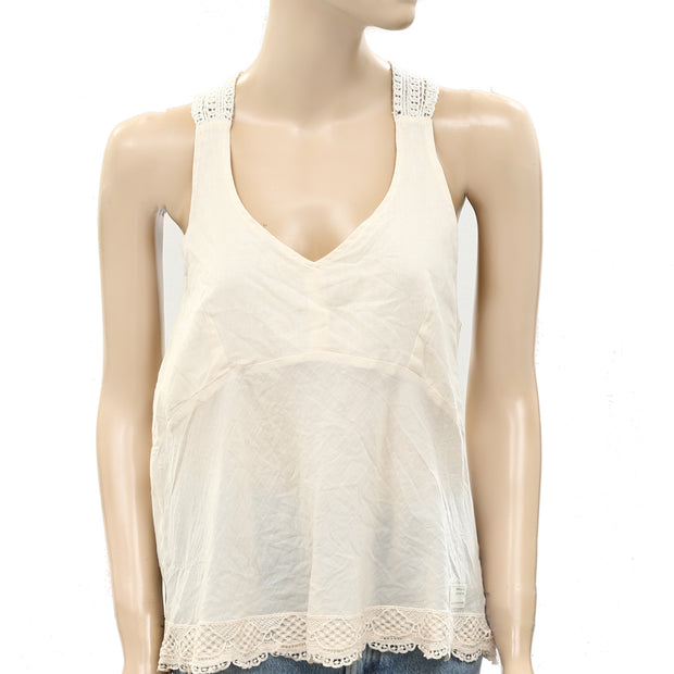 Odd Molly Anthropologie Floral Crochet Lace Tank Blouse Top
