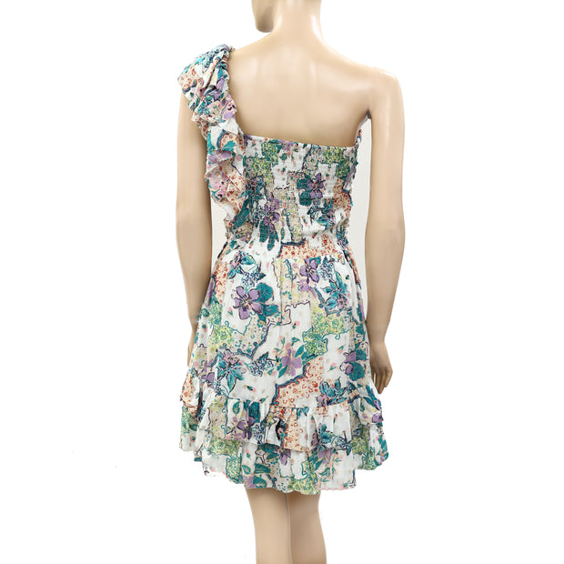 Love The Label Anthropologie One Shoulder Floral Mini Dress