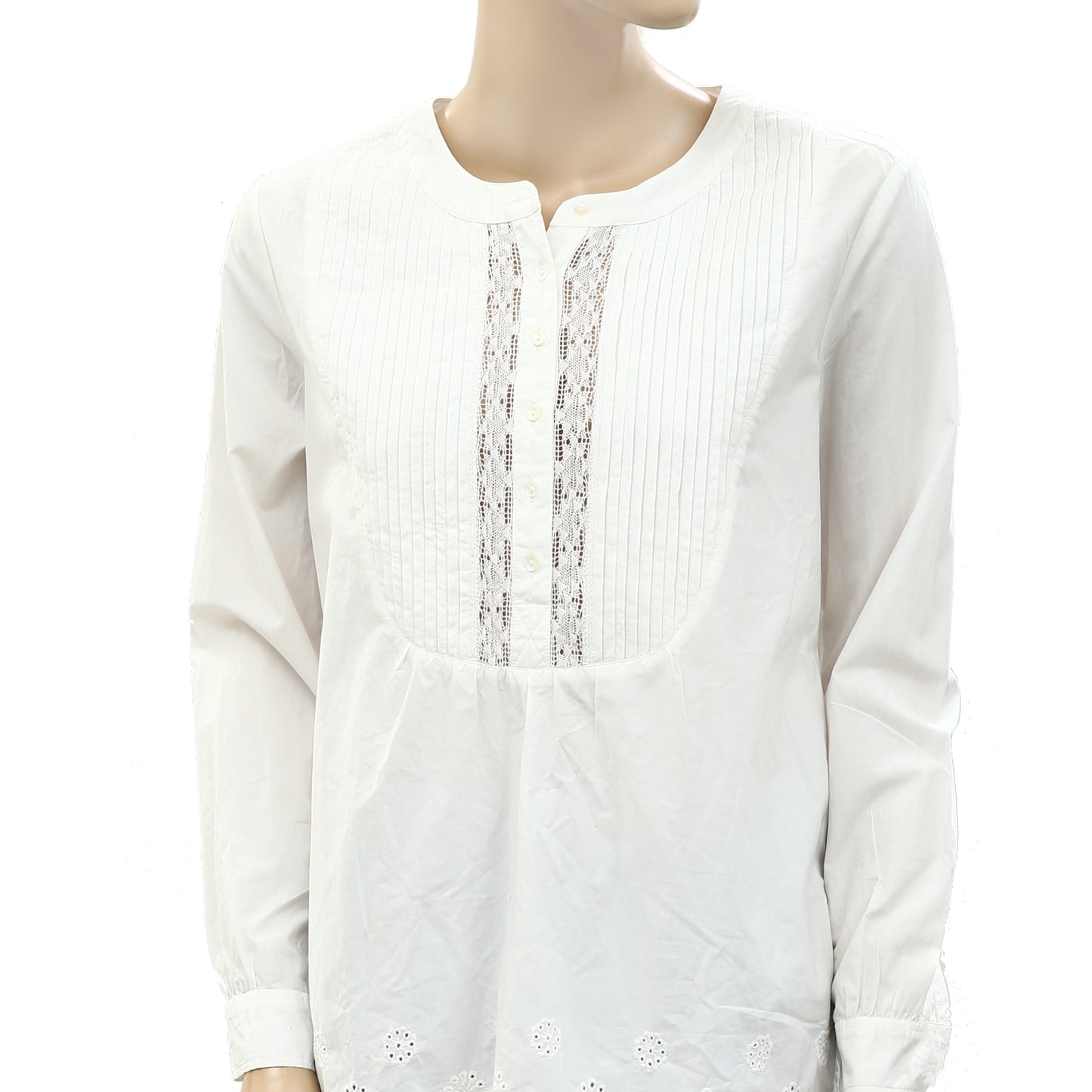 Odd Molly Anthropologie Lace Eyelet Embroidered Shirt Tunic Top