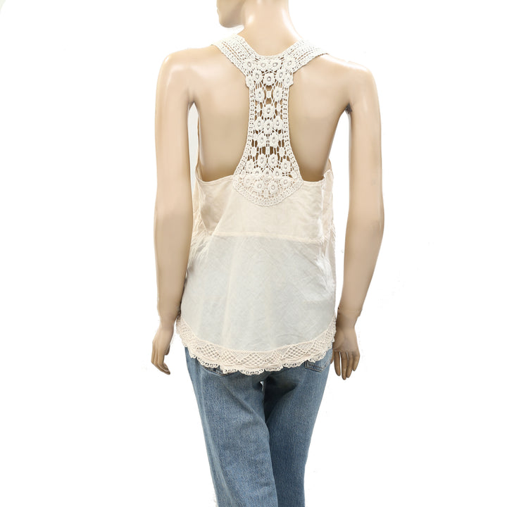 Odd Molly Anthropologie Floral Crochet Lace Tank Blouse Top