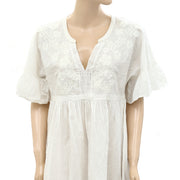 Odd Molly Anthropologie Embroidered Ruffle Mini Dress