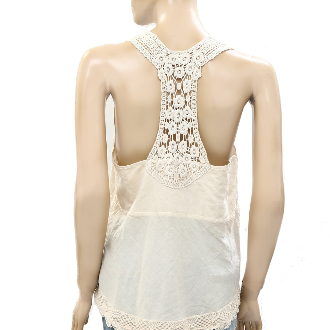 Odd Molly Anthropologie Floral Crochet Lace Tank Blouse Top