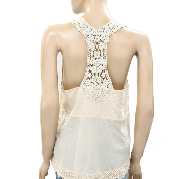 Odd Molly Anthropologie Floral Crochet Lace Tank Blouse Top