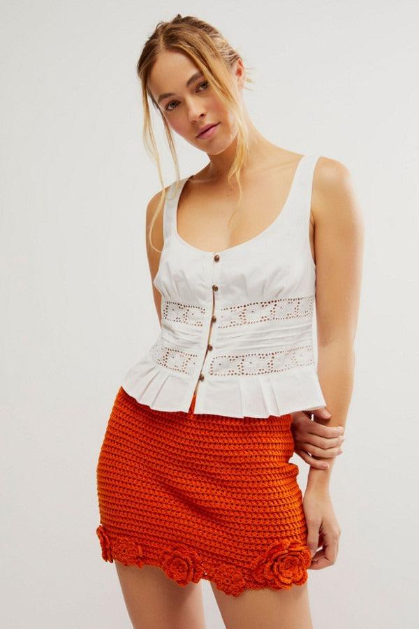 Free People Kianna Lace Tank Cami Blouse Top