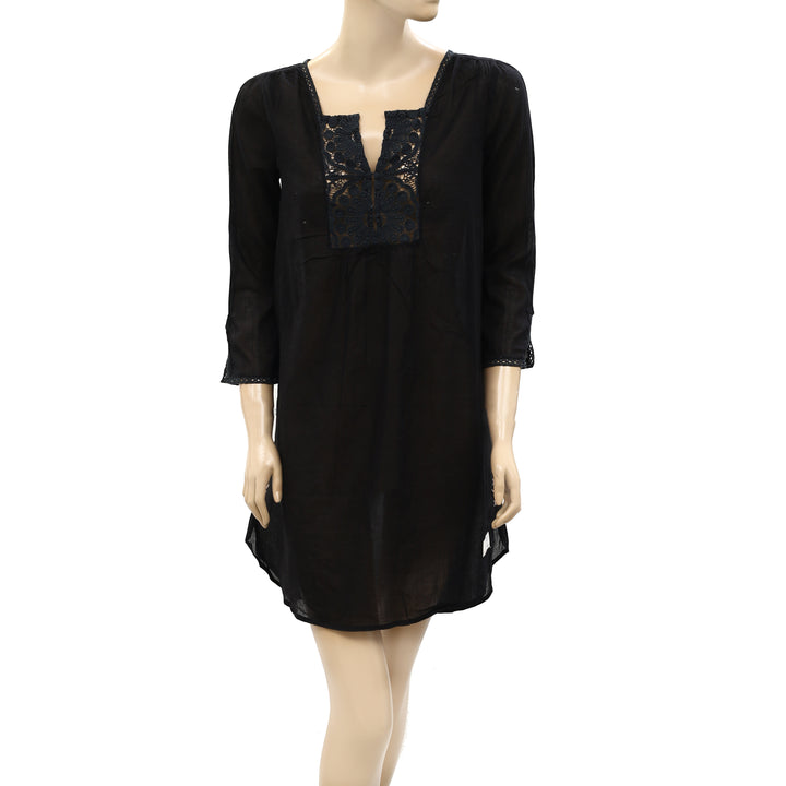 Odd Molly Anthropologie Floral Crochet Lace Mini Dress