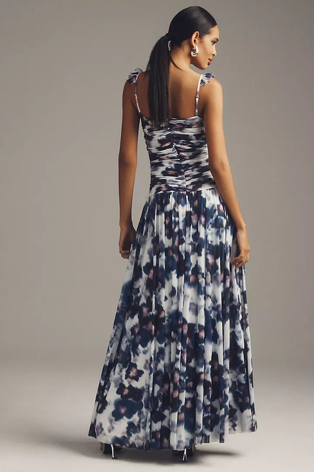 BHLDN By Anthropologie Tara Sleeveless Drop-Waist Stretch Maxi Dress