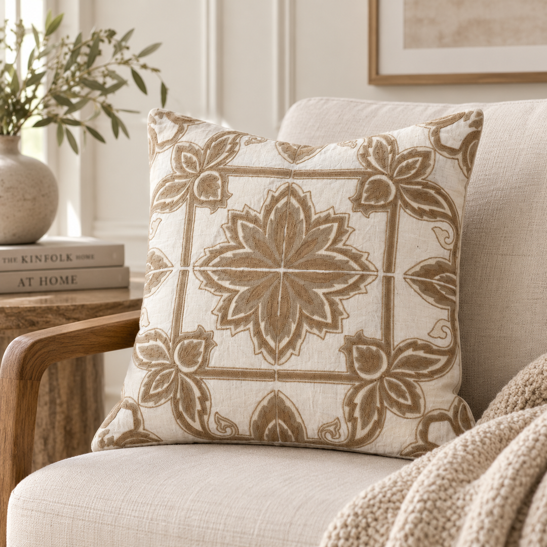 1 PCS Leaf Embroidered Cushion Cover Square Throw Pillow Case Sofa Home