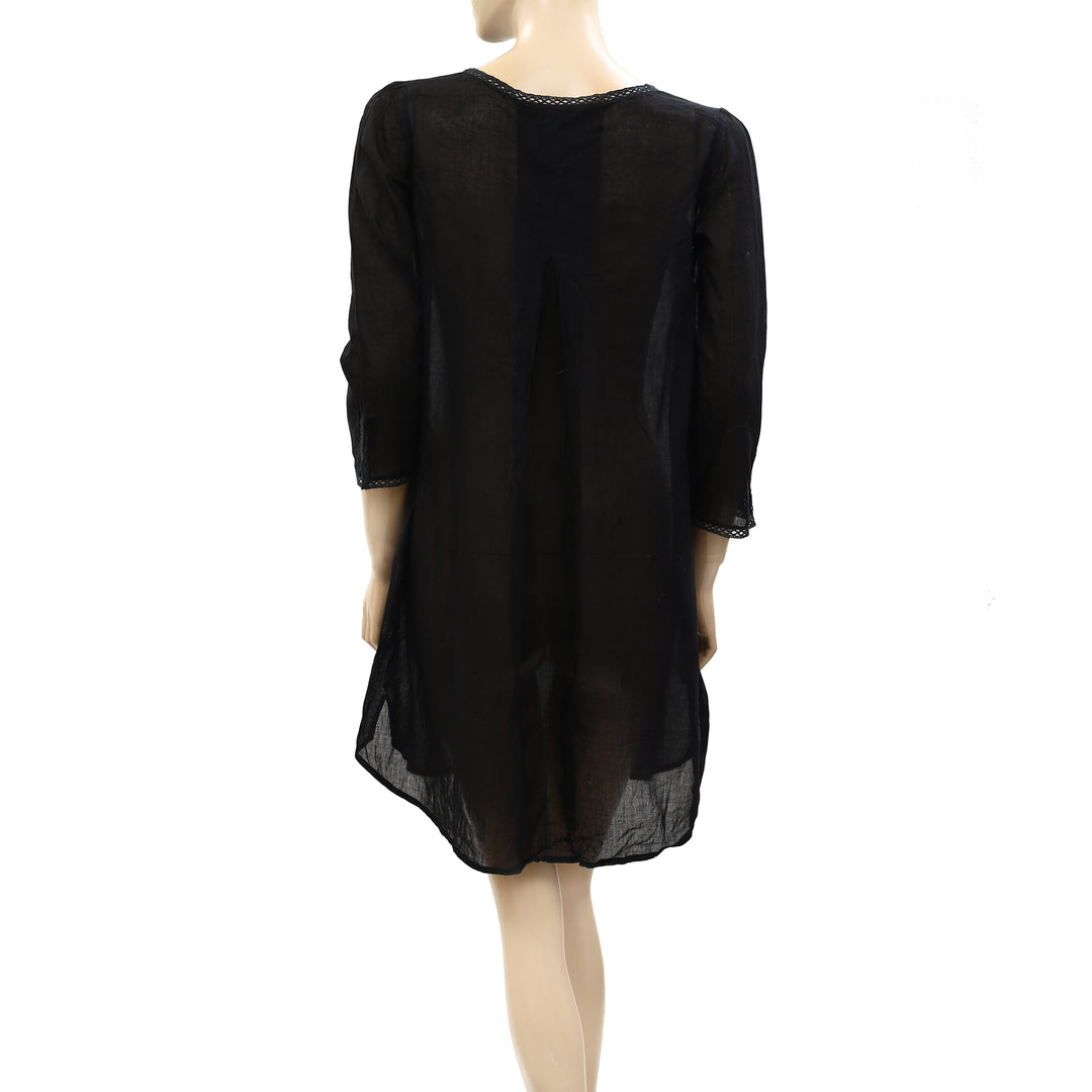 Odd Molly Anthropologie Floral Crochet Lace Mini Dress