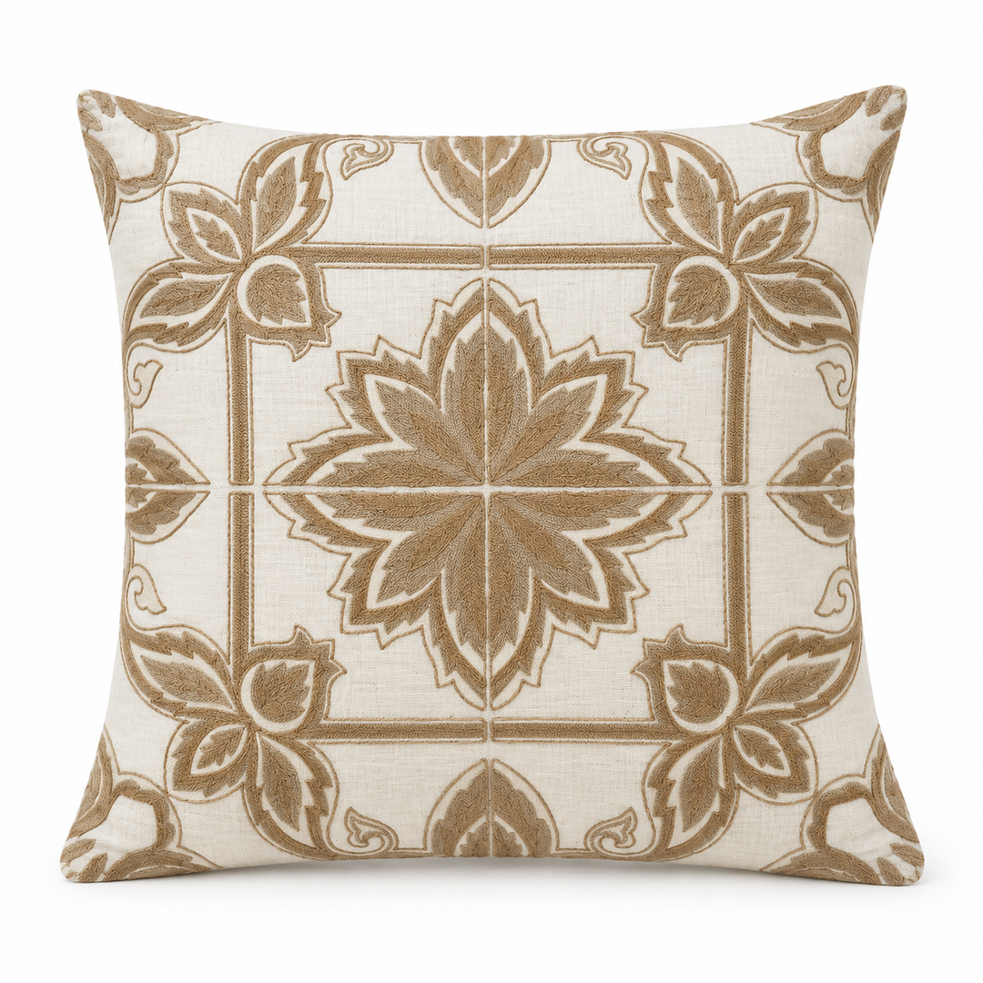 1 PCS Leaf Embroidered Cushion Cover Square Throw Pillow Case Sofa Home