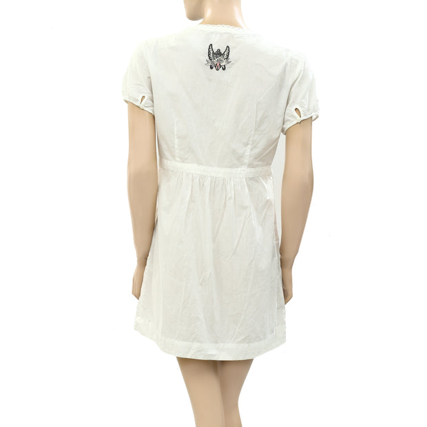Odd Molly Anthropologie Lace Pintuck Mini Short Dress