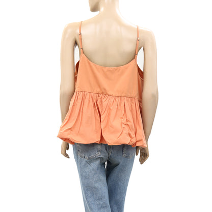 Maeve Anthropologie Ruffled Bubble-Hem Cropped Cami Tank Top