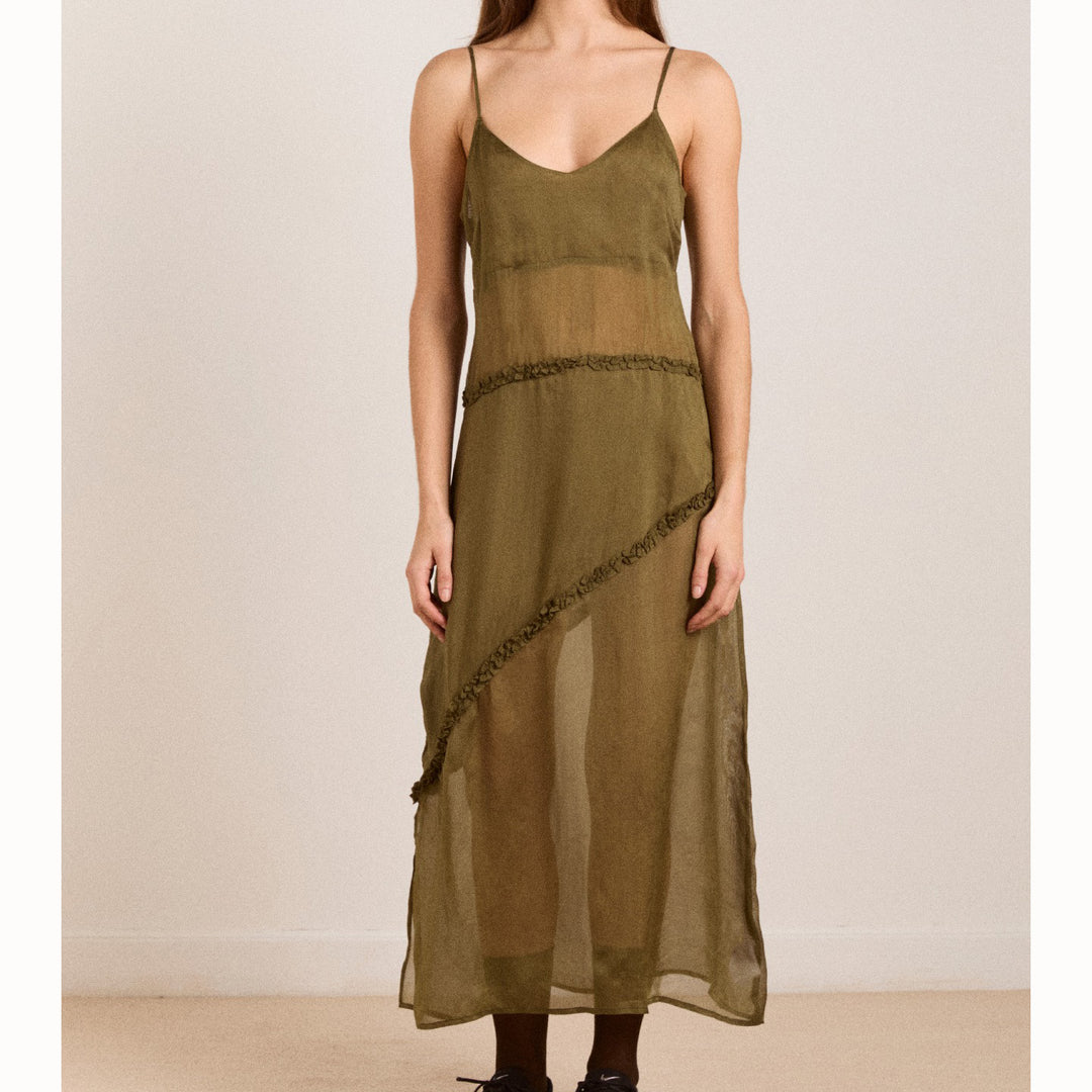 Damson Madder Sasha Ruffle Slip Dress