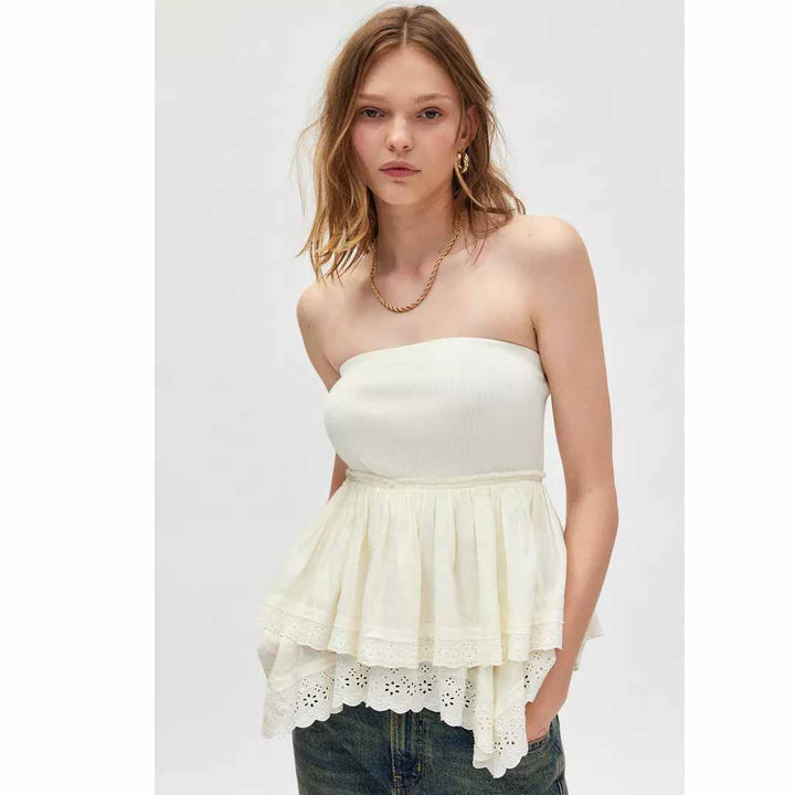 Urban Outfitters Kimchi Blue Fleetwood Tiered Tube Top