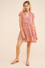 By Anthropologie Floral Tiered Mini Dress