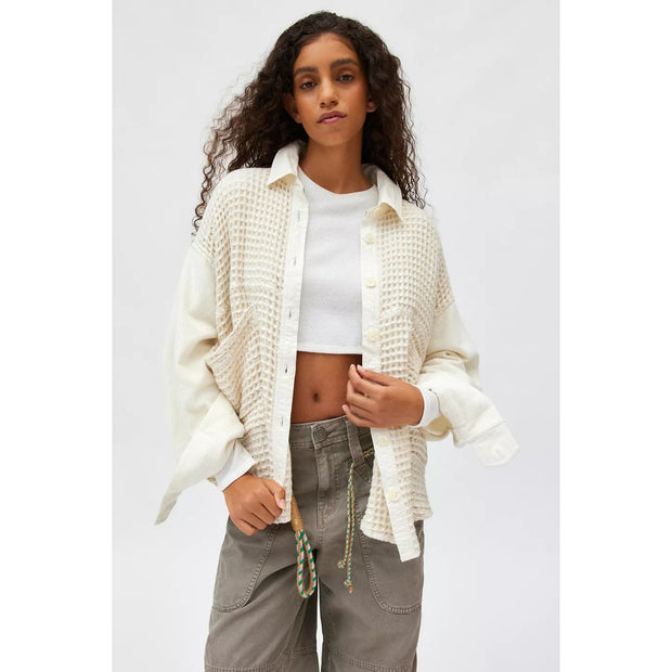 Urban Outfitter BDG Bryson Waffle Shirt Jacket Top