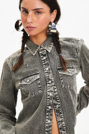 BDG Urban Outfitters Ariella Denim Western Shirt Blouse Top