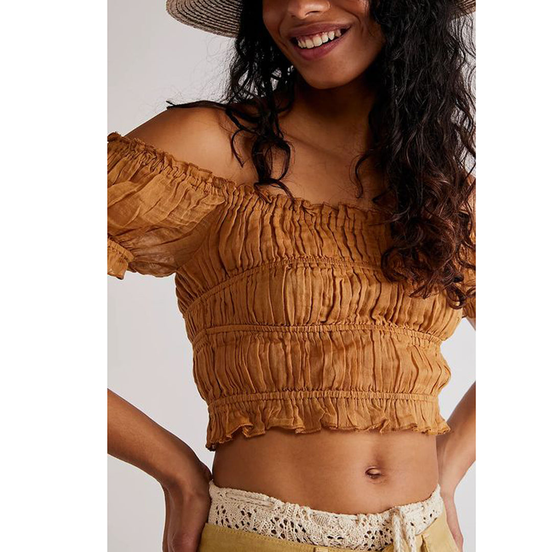 Free People FP One Cheri Cropped Blouse Top