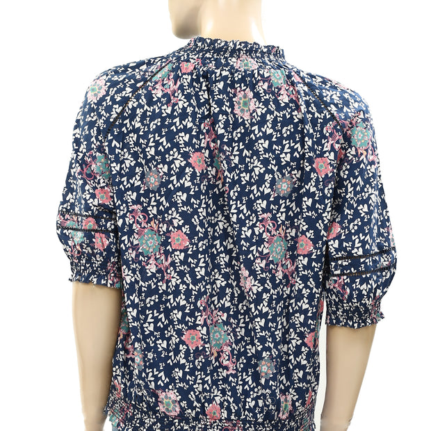 Odd Molly Anthropologie Floral Print Smocked Blouse Top